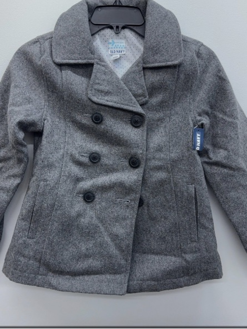 Old Navy Gray Girls' Double-Breasted Peacoat